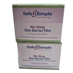 Safe n Simple No-Sting Skin Barrier Film 2 BOXES of 25‎